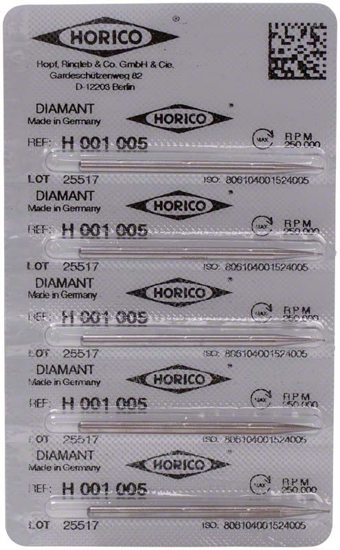 Verpackung von Diamantschleifern Diamant H 001 005 mit Produktdetails.