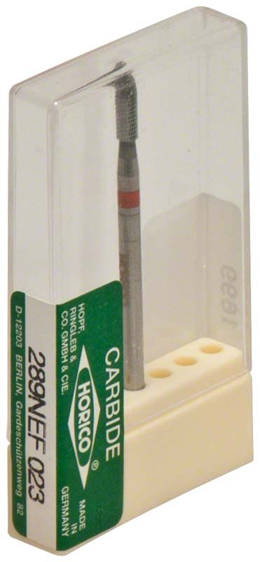 Hartmetallfräser 289NEF 023 in transparenter Kunststoffverpackung.