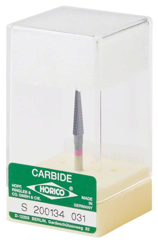 Hartmetallfräser schwarz beschichtet S200 134 031 in transparenter Verpackung.