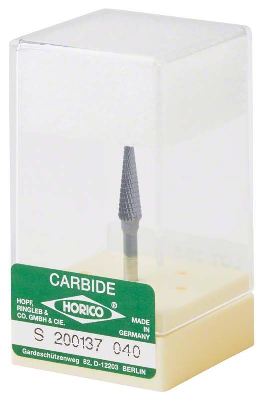 Hartmetallfräser schwarz beschichtet S200 137 040 in transparenter Verpackung.