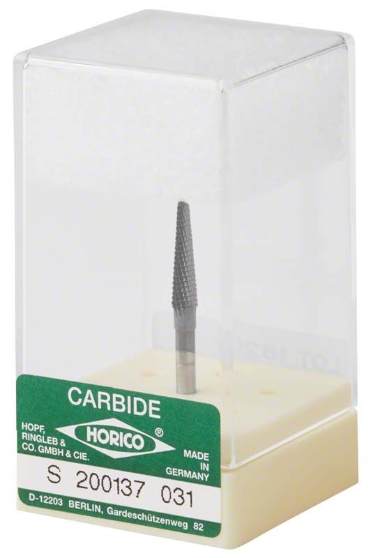 Hartmetallfräser schwarz beschichtet S200 137 031 in transparenter Verpackung.