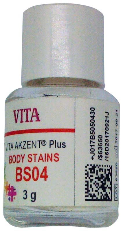 VITA AKZENT® Plus BODY STAINS Pulver BS04 in weißem Behälter.