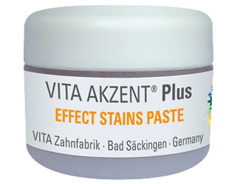 VITA AKZENT® Plus EFFECT STAINS Paste ES06 in weißem Kunststoffbehälter.