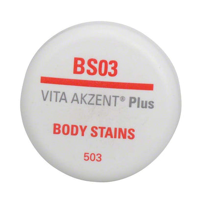 Weißer Tiegeldeckel der VITA AKZENT® Plus BODY STAINS Paste BS03.
