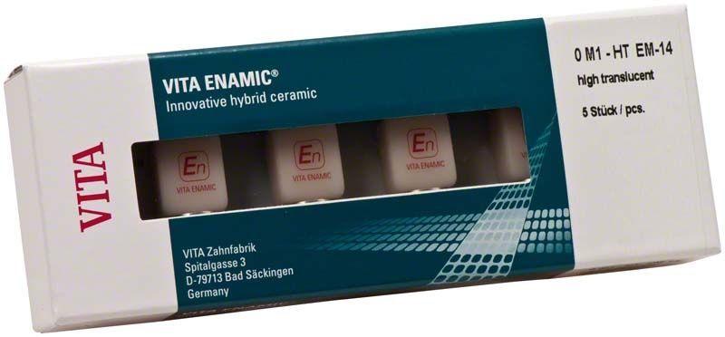VITA ENAMIC® Dentalblöcke in Verpackung für CEREC®/inLab EM-14 HT 0M1.