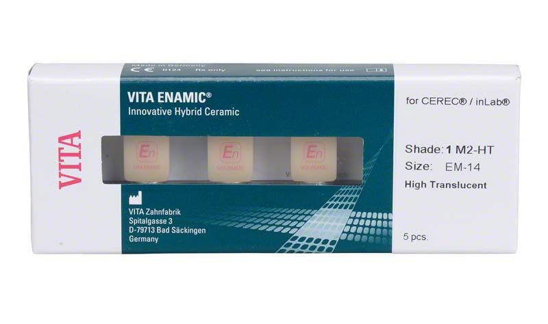 VITA ENAMIC® Hybridkeramikblock für CEREC®/inLab, EM-14 HT 1M2, 5 Stück.
