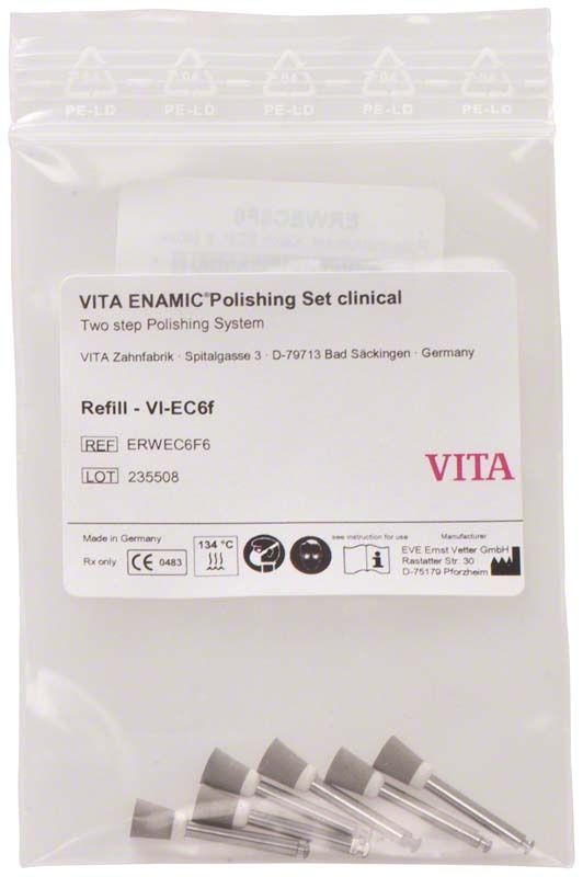 VITA ENAMIC® Polierer clinical Kelch - EC6f in Verpackung mit Produktdetails.