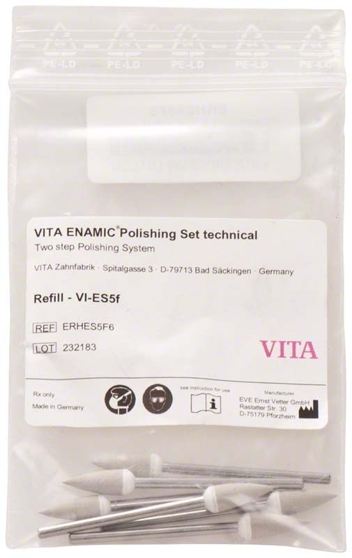 VITA ENAMIC® Polierer technisch Spitze in transparenter Verpackung mit Produktdetails.