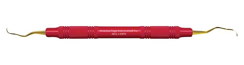 Amerikanische Eagle XP Universalkürette Langer 1-2 mit rotem Handgriff.