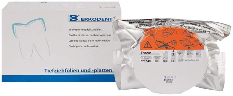 Erkodur Tiefziehfolie Ø125mm x 4,0mm in Originalverpackung.