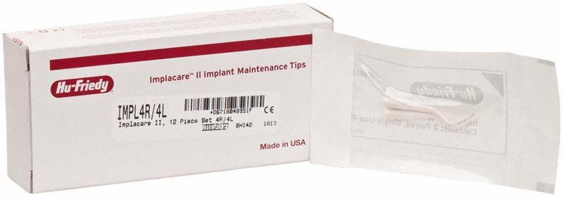 Implacare® II Universalkürette 4R/4L Verpackung mit Ersatzspitzen im Hintergrund.