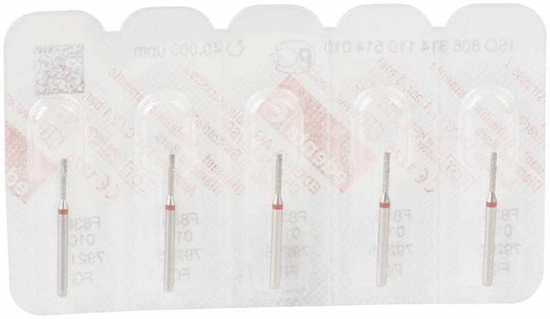 Blisterverpackung mit fünf Diamantbohrern FG 836F 010.