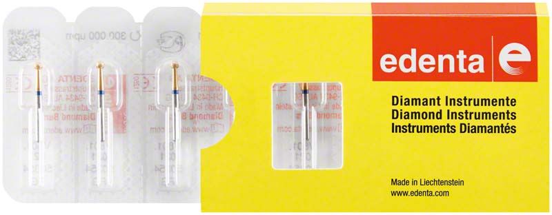 Verpackung von Diamantschleifer Diamant FG 801 021 von edenta.