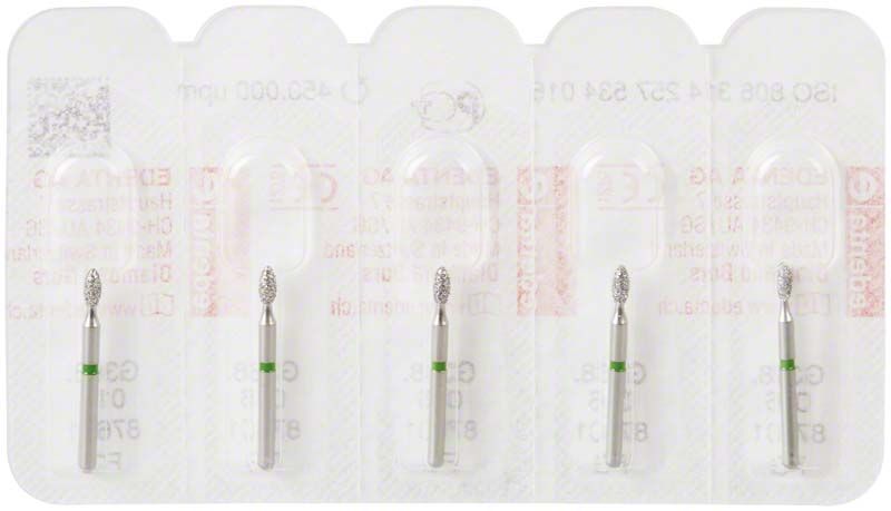 Diamantenschleifer Diamant FG 368G 016 in Blisterverpackung.