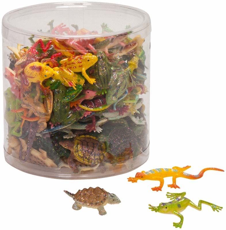 96 Glitzertiere im Mirus Mix, bunte und funkelnde Spielzeugtiere in Dose.