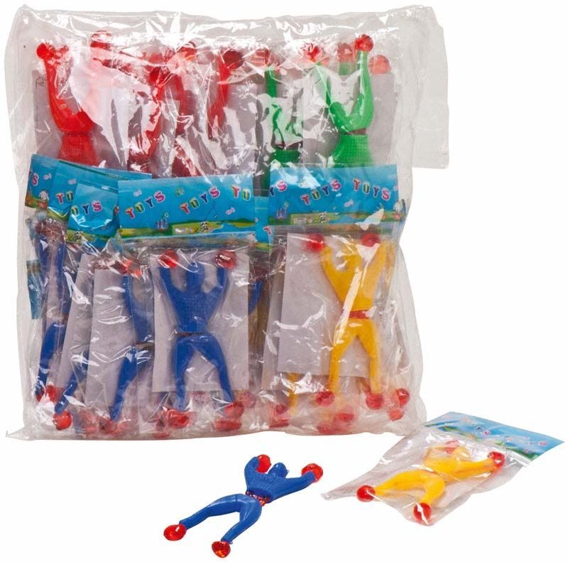 Fensterkletter-Spielzeugfiguren mit bunten Klebefüßen und -händen in Verpackung.