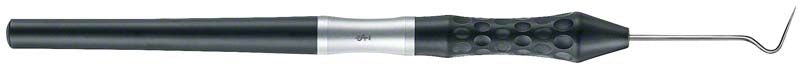 Zahnsonde Ergoprobe Figur 8 mit ergonomischem Griff und gebogener Spitze.