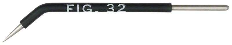 Elektrode Stück Fig. 32 mit gebogenem Metallspitze.