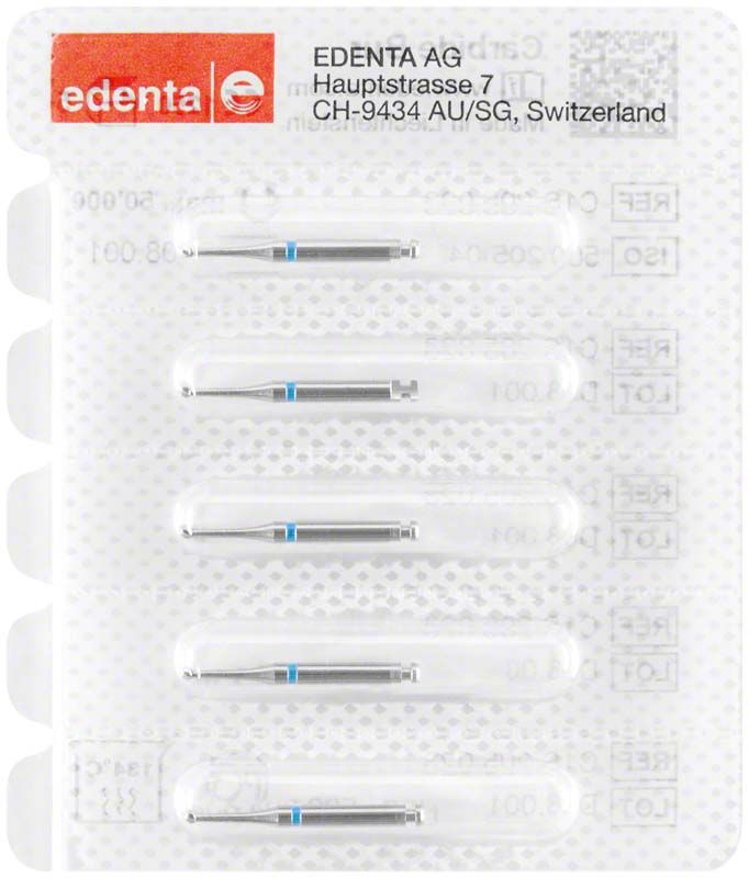 Hartmetallbohrer Rosenbohrer C1SXN Rund 014 in steriler Verpackung.