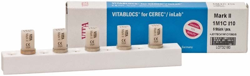 VITABLOCS® Mark II I10 VITA 3D-Master 1M1C Blöcke in Verpackung.