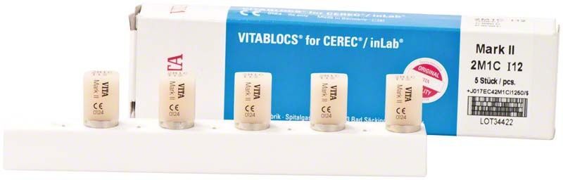 VITABLOCS® Mark II I12 2M1C Zahnersatzblöcke vor Verpackung.