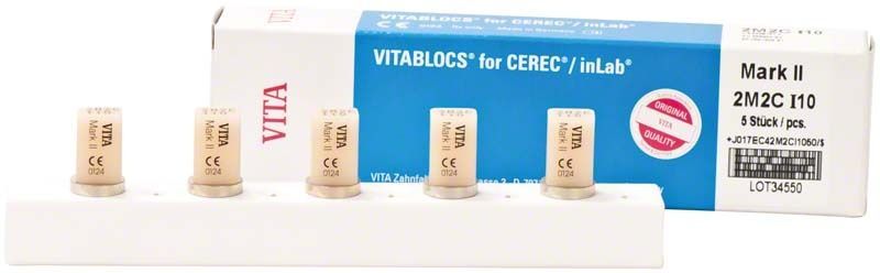 VITABLOCS® Mark II Zahnrohlinge mit Verpackung von MEDIC STAR.