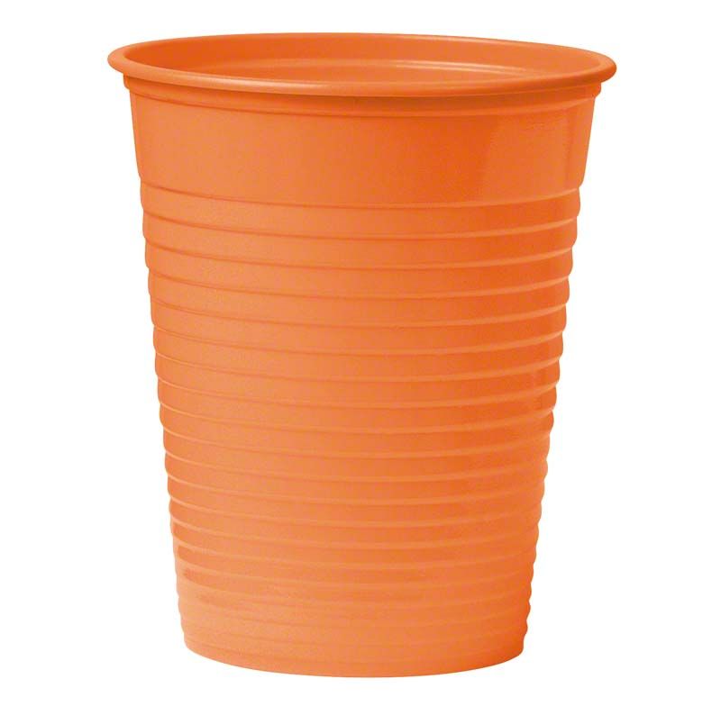 Mundspülbecher 180ml in orangefarbener Ausführung.