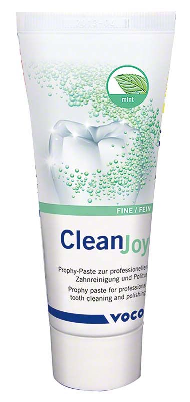 Zahnreinigungspaste CleanJoy® Tube fein von medic-star mit Minzgeschmack.