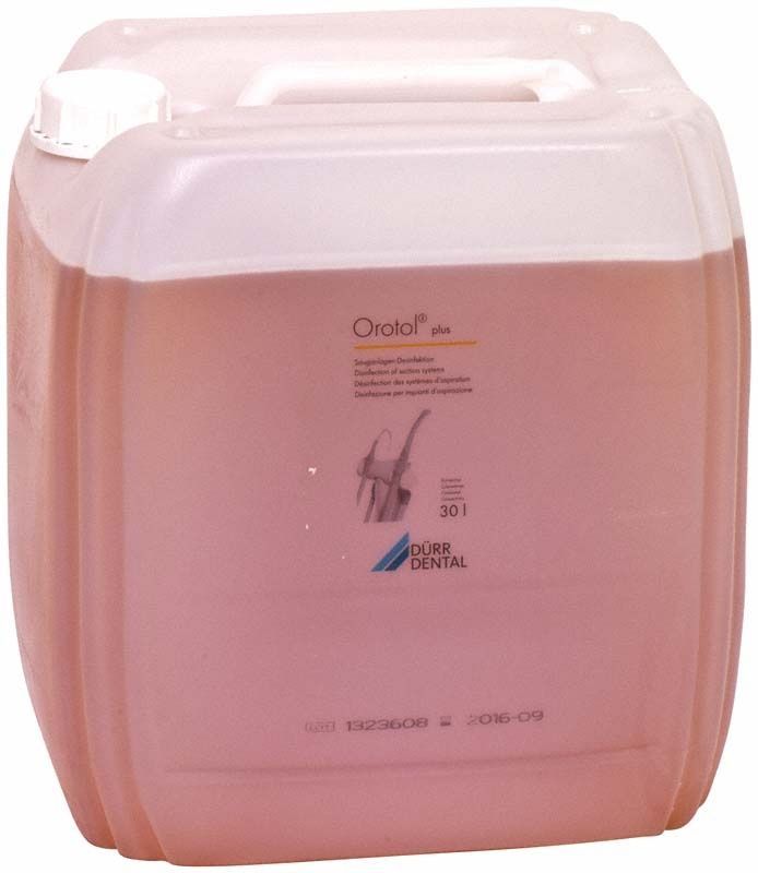Orotol® plus 30 Liter Kanister zur Sauganlagendesinfektion.