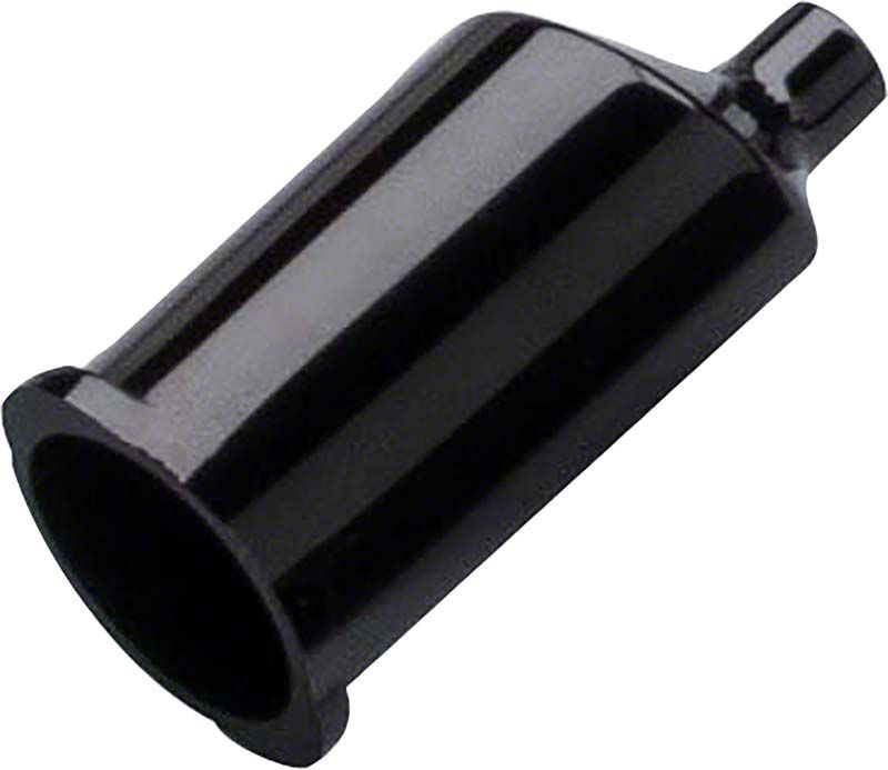 Schwarzer Sigradurtiegel mit konischer Form und glatter Oberfläche.