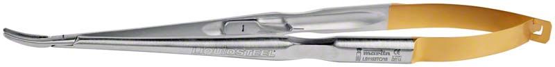 Nadelhalter LiquidSteel® CASTROVIEJO gebogen, 18 cm, aus Edelstahl.