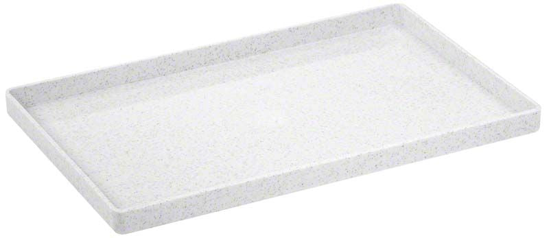 Rechteckiges Unterteil aus Granit in heller Farbe.
