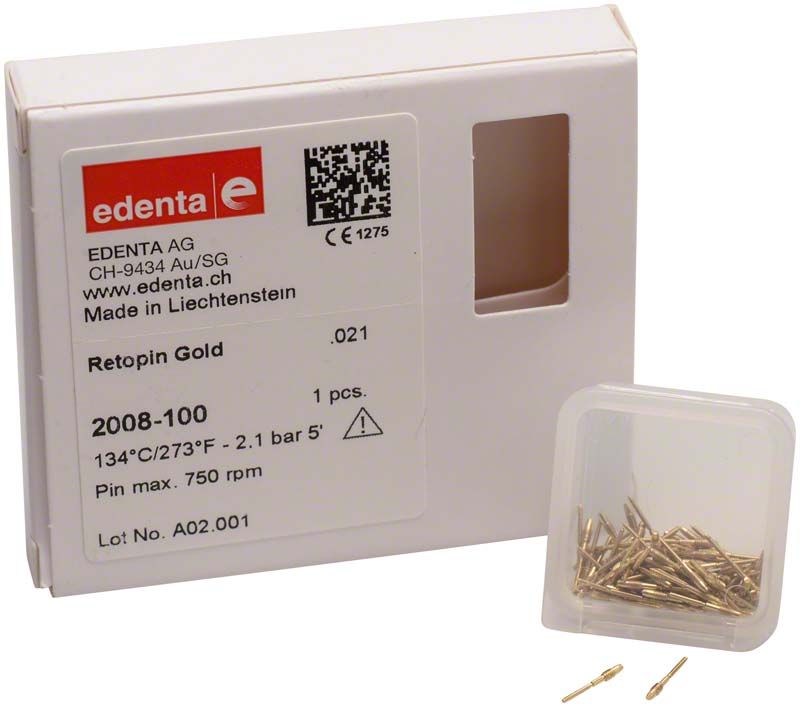 Retopin Stift Gold, Refill, in geöffneter Verpackung mit sichtbaren Stiften.
