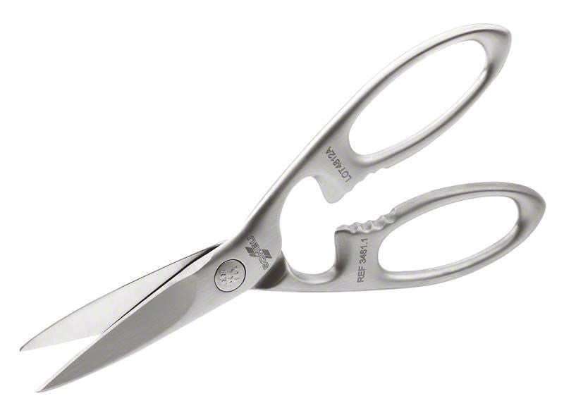 Silberne SD-Folienschere B für den dentalen Bereich.