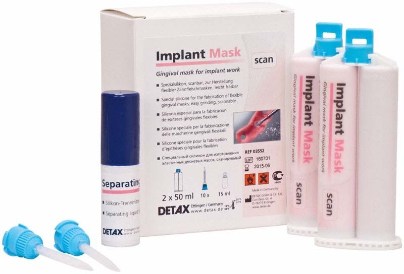 Implant Mask Kartuschen und Zubehör für Zahnfleischmasken im Dentalbereich.