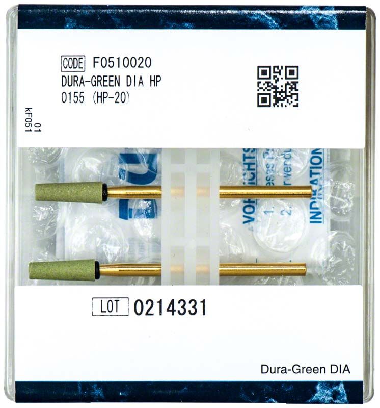 Dura-Green® DIA - HP TC4 keramischer Schleifer in Verpackung mit Etikett.