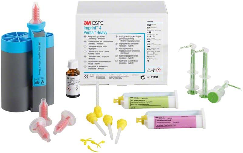 Imprint™ 4 Penta™ Heavy Introkit mit Kartuschen, Mischkanülen und Zubehör.