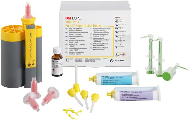 Imprint™ 4 Penta™ Super Quick Heavy Introkit mit Kartuschen, Mischkanülen und Zubehör.