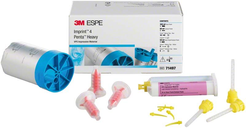 Imprint™ 4 Penta™ Heavy Trialkit mit Kartuschen und Mischspitzen.