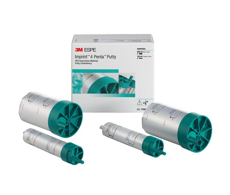 Imprint™ 4 Penta™ Putty Refill Pack mit grünen Mischdüsen und Verpackung.