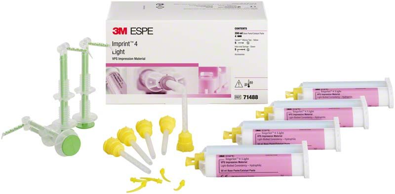 Imprint™ 4 Light Abformmaterial von Medic-Star mit Dosierspritzen und Kartuschen.