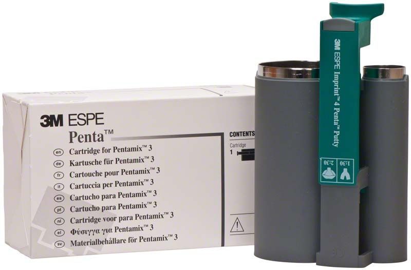Imprint™ 4 Penta™ Putty Leerkartusche mit Verpackung und 3M-Logo.