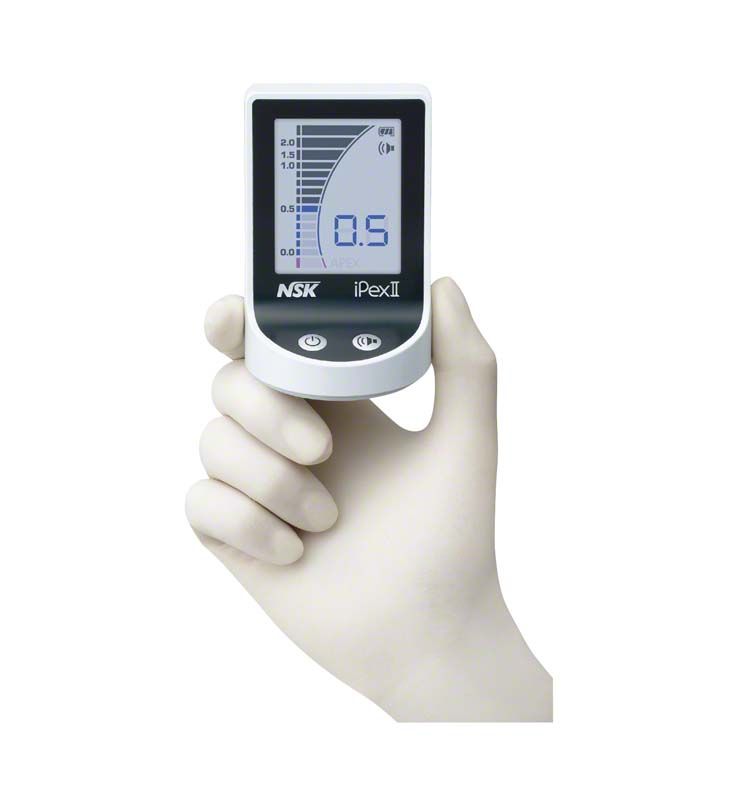 iPex II ApexLocator in einer Hand gehalten mit digitalem Display