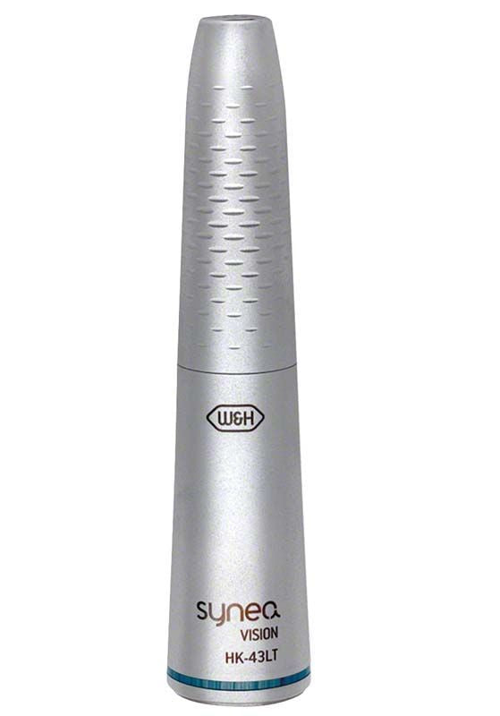 Silbernes Synea Vision Handstück Typ HK-43 LT mit blauem Akzent.