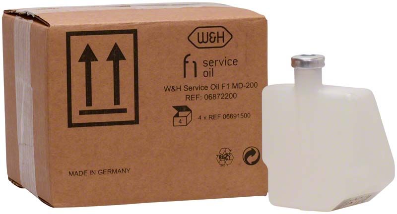 W&H Service Oil F1 MD-200 Flasche vor Verpackung.