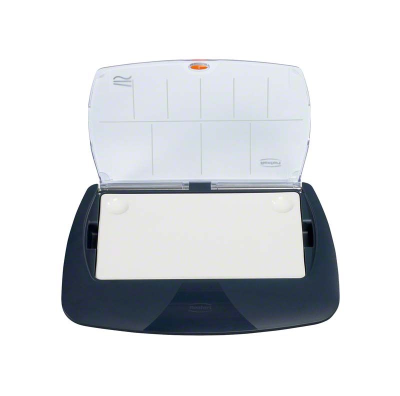 lay:art tropic S Anmischplatte mit zwei glasierten Mulden auf schwarzem Sockel