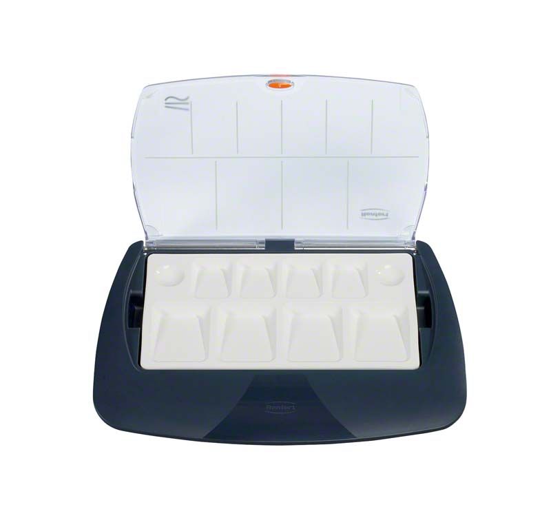 Offenes lay:art tropic pro S Gerät mit Aufbewahrungsfächern.