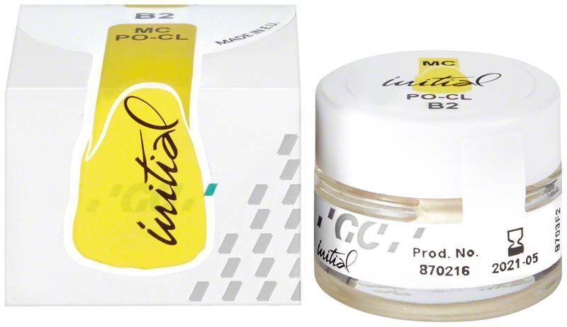 Glasbehälter mit GC Initial MC Paste Opaque Classic Line PO-CL B2.