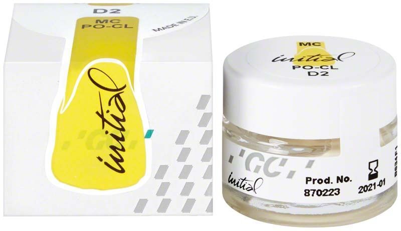 GC Initial MC Paste Opaque Classic Line PO-CL D2 im Glasbehälter mit Verpackung.