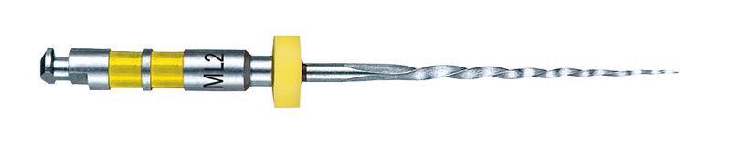 Endodontische Feile SybronEndo TF® Adaptive 27mm ML2 mit farbcodiertem Griff.